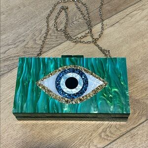 Clutch Purses for Women-Evil Eye Acrylic Clutch